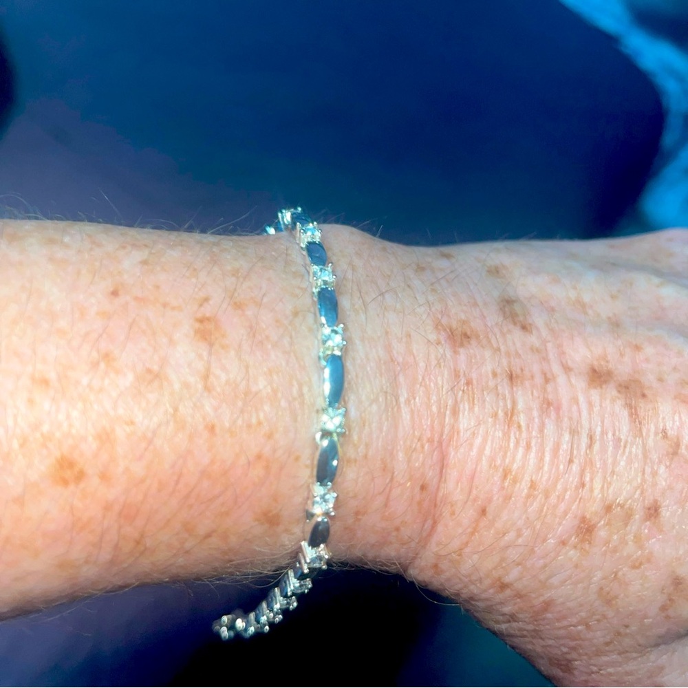 Cubic zirconia sterling silver bracelet